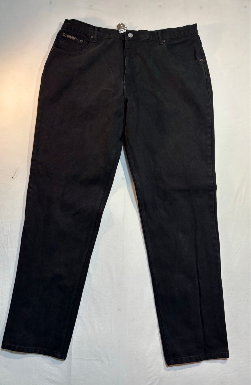 Calvin Klein Jeans Mens Tag Size 40 Black Straight Leg Denim Jeans 36x32